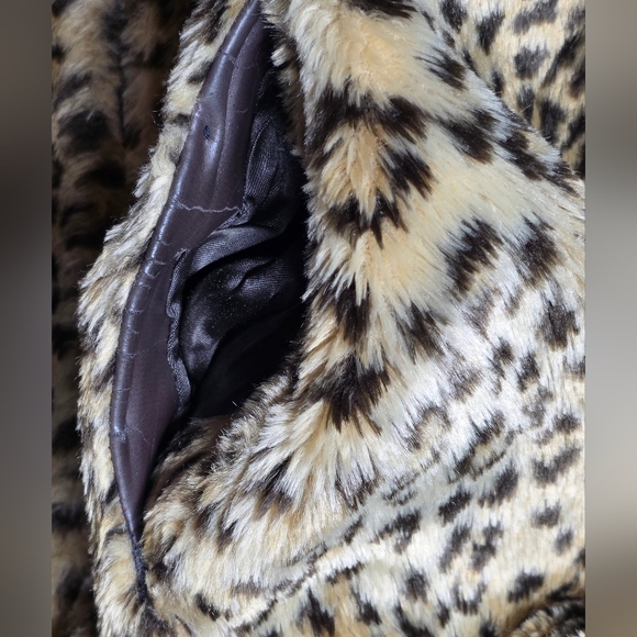 Vintage 90's J Percy For Marvin Richards  Leopard Faux Fur Waist Coat Sz Large - Picture 10 of 10
